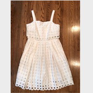 Karen Millen White Polka Dot Eyelet Dress